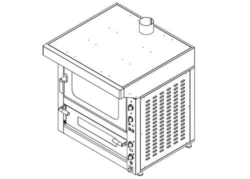 Kombinovaný pekárenský konvektomat - digitální - 4x EN 60x40 & pizza pec - 7x Ø 25 cm