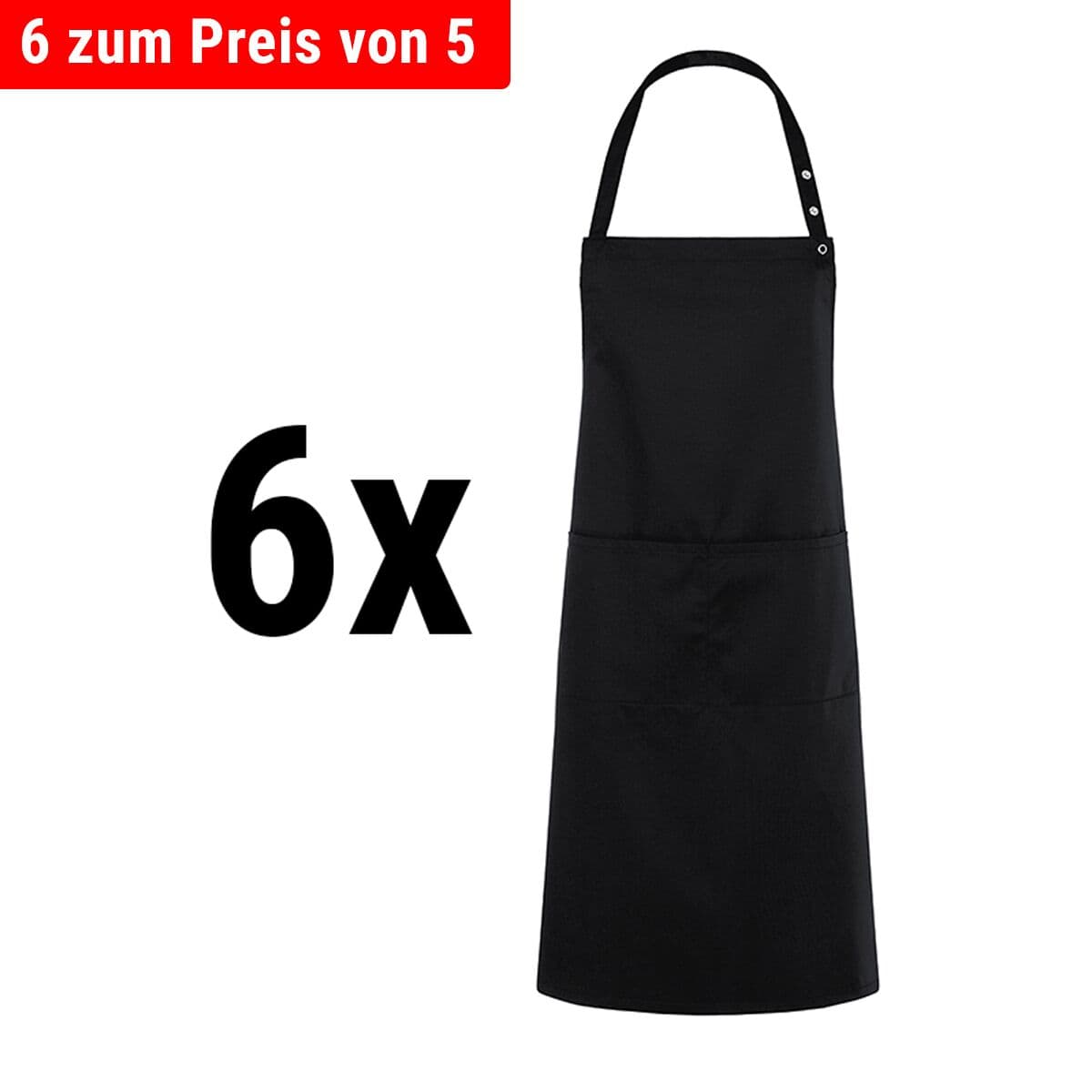 (6 pieces) Karlowsky - Bib Apron Tenerife - Black