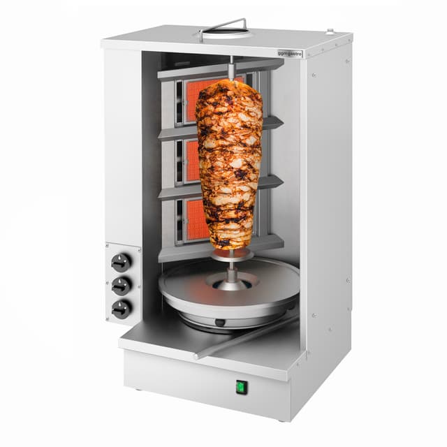 Plynový gril na shawarmu/kebab - 3 hořáky - max. 40 kg