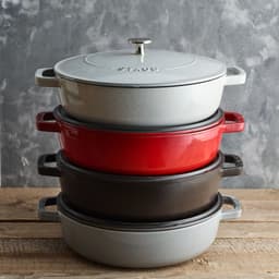 STAUB | BRAISERS - Pečicí hrnec s kapkovitou strukturou Chistera - 240 mm - litina - třešňově červený