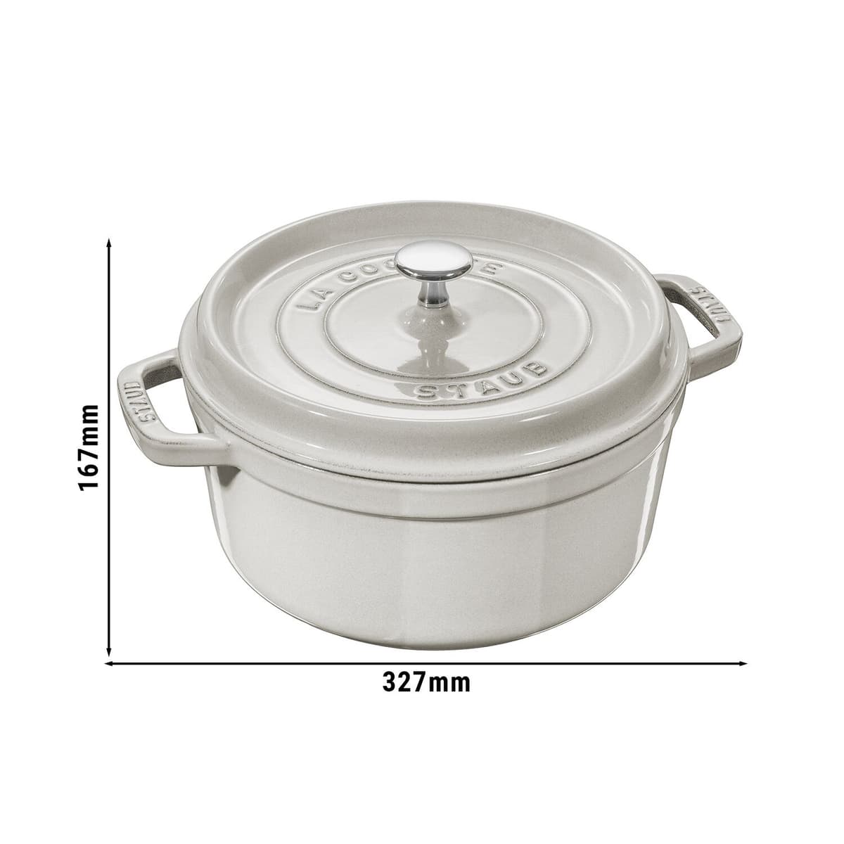 STAUB | LA COCOTTE - kokotka - Ø 260 mm - litina - bílý lanýž