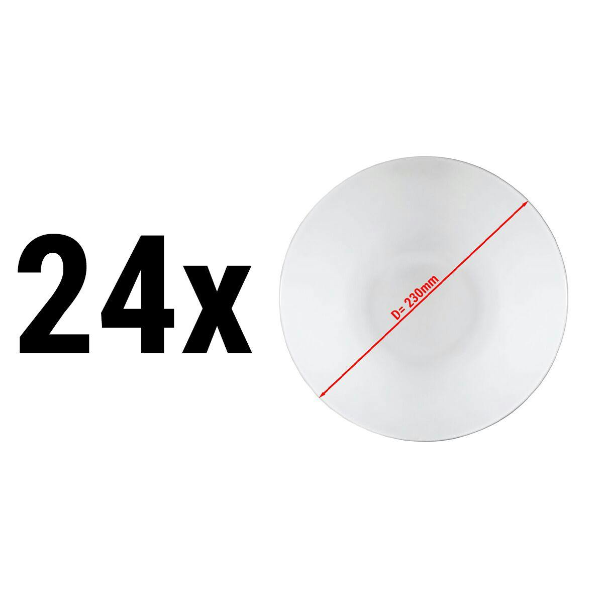 (24 Kusů) PERA bílá - Dezertní / Salátová miska - Ø 23 cm 