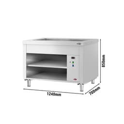 Bufetový pult KOPENHAGEN - 1240 mm - s Bain Marie - pro 3x GN 1/1 - nerezová ocel