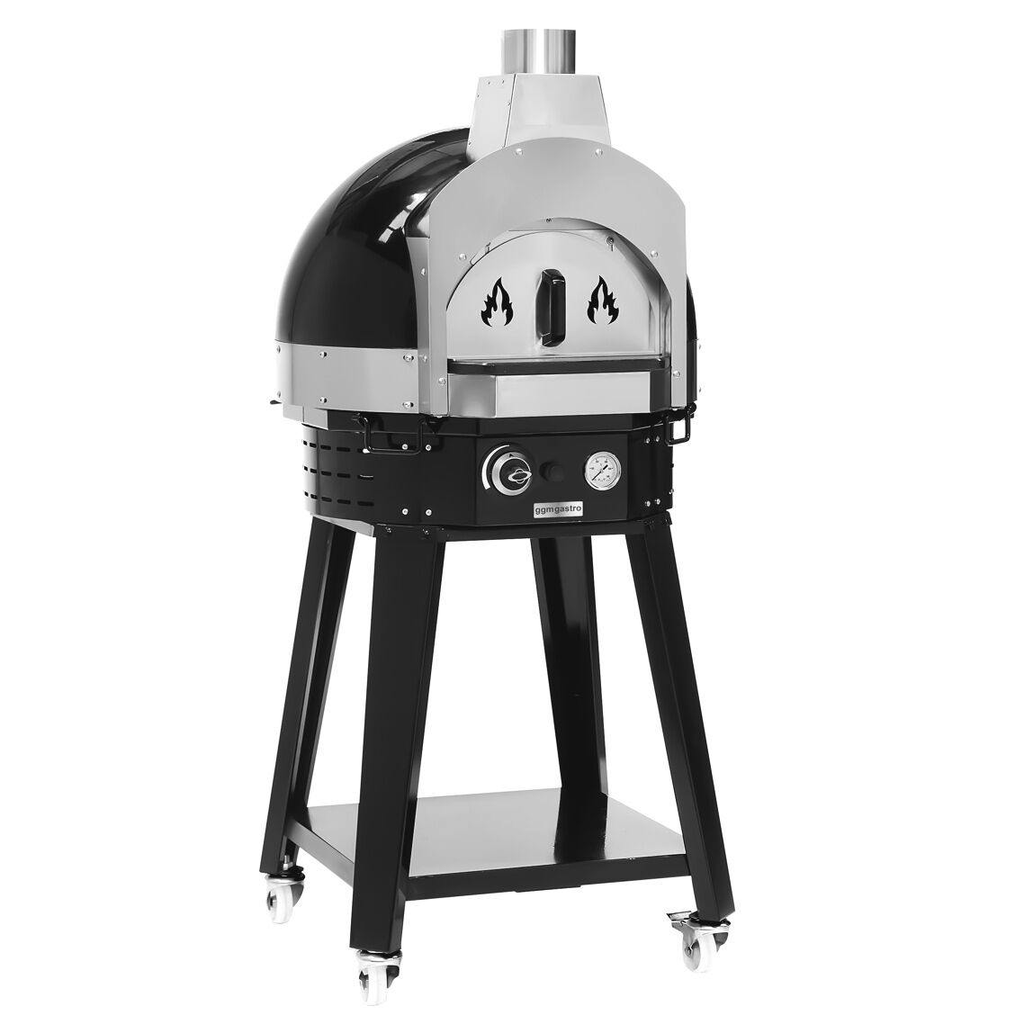 Gas pizza oven - Black - Height: 0.77m - Manual - incl. base frame