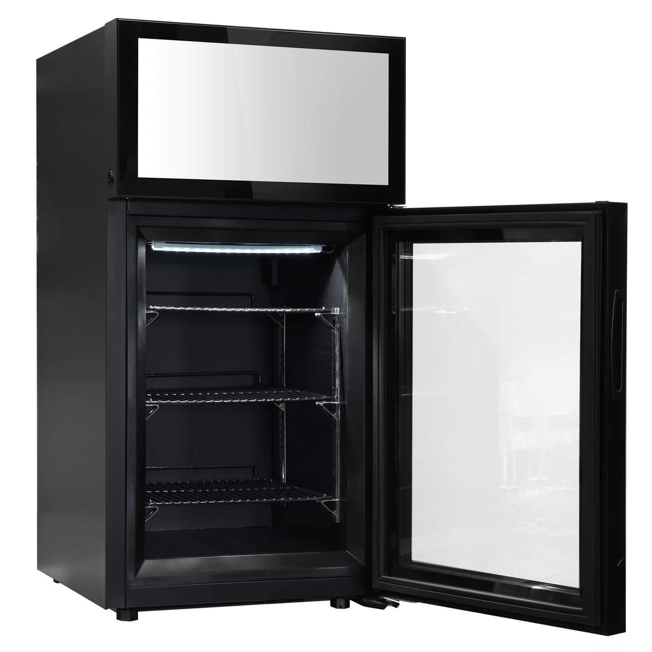 Minibar Freezer - 460mm - 1 Glass Door & Illuminated Advertising Display	