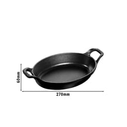 STAUB | SPECIALITIES - Zapékací mísa - oválná - 210 mm - litina - černá