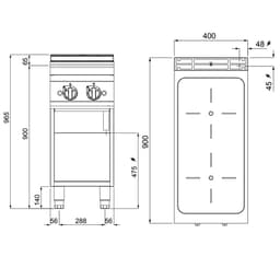 2x Indukční varná deska (10 kW)