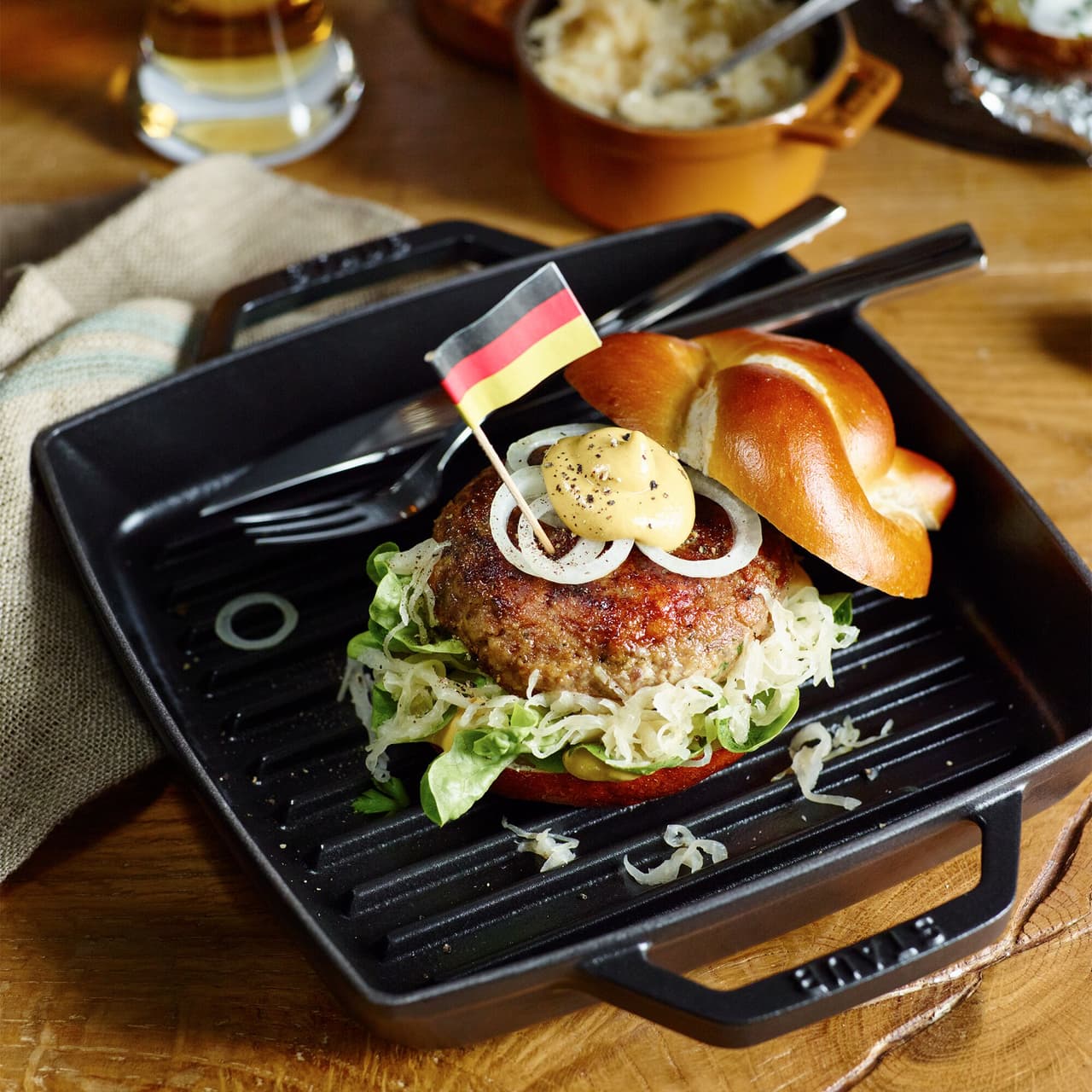 STAUB | GRILL PANS - Grilovací pánev - 230x230mm - litina - černá