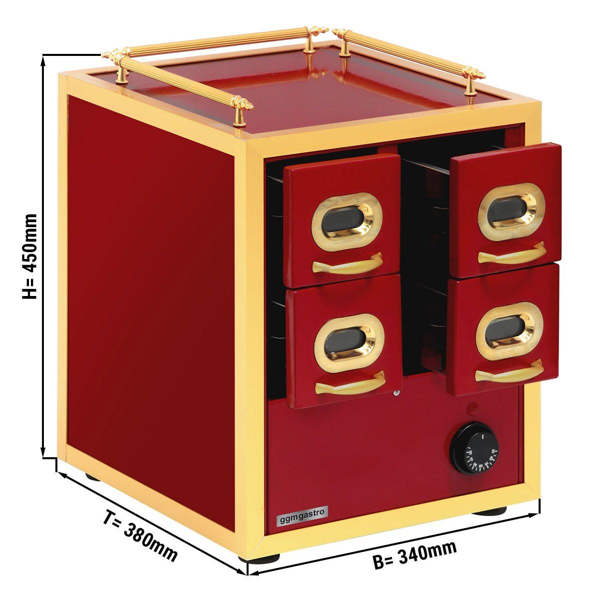 Warming box for almonds and nuts