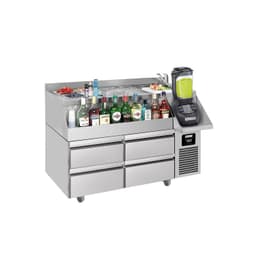 Bar & beverage cooling table - 1200x600mm - 150 litres - with 2 drawers 1/2 & shelves