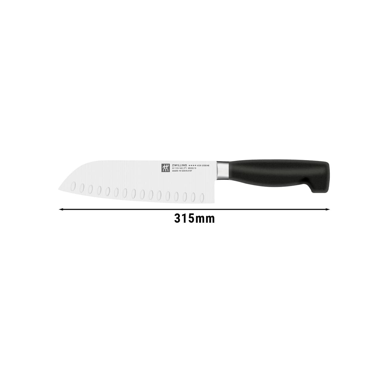 ZWILLING | VIER STERNE - Santoku- mit Kullenschliff - 180mm