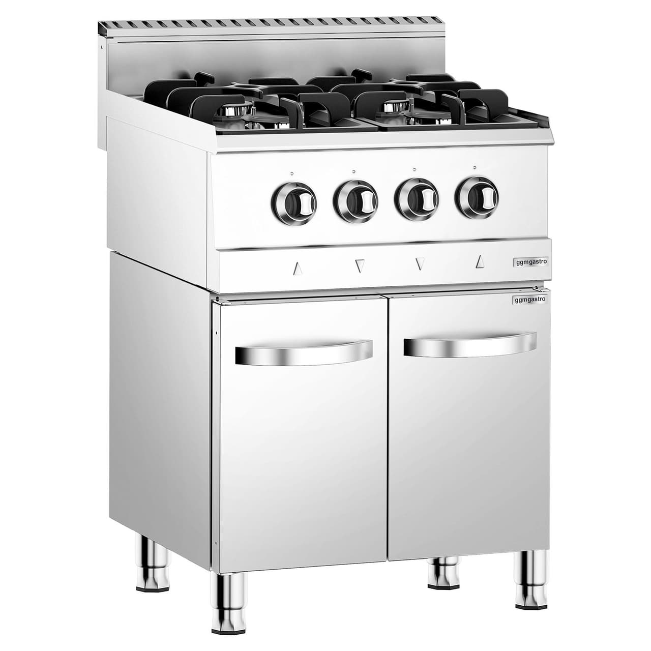 Gas cooker - 4 burners - 12 kW - incl. base cabinet