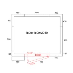 Tiefkühlzelle - 1800x1500mm - 3,47m³ - inkl. Tiefkühlaggregat & Lamellen