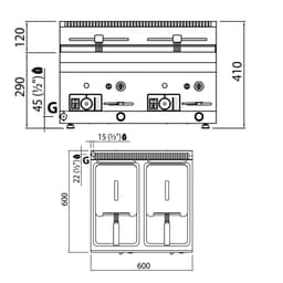 Plynová fritéza 8+8L (13,2 kW)