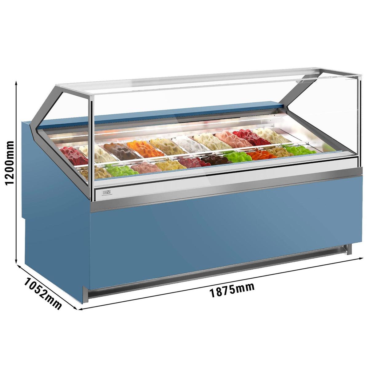 Ice cream counter IVY - 1910mm - air circulation - for 20x 5 Liter containers - Blue