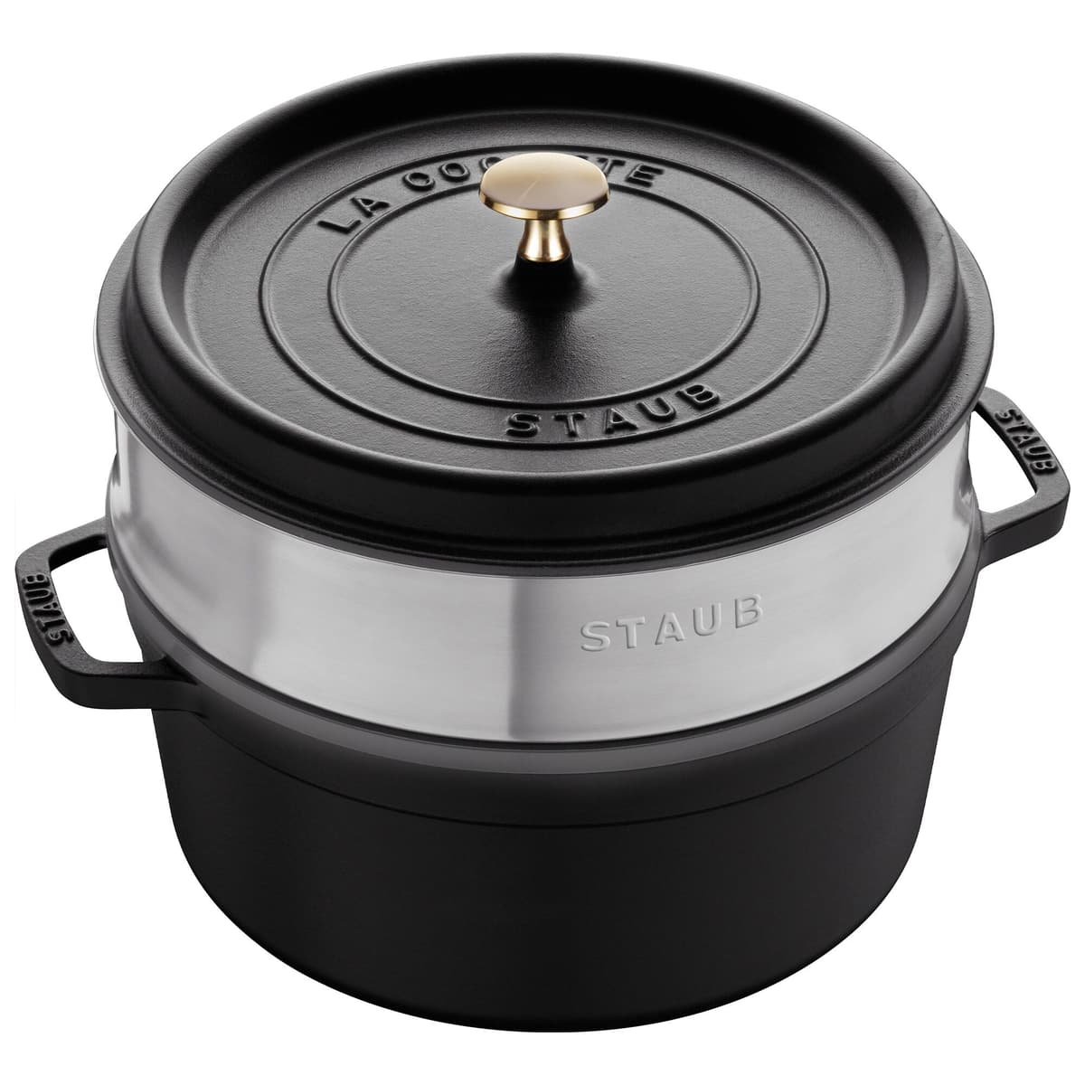 STAUB | LA COCOTTE - Kokotka s napařovací vložkou - Ø 260 mm - litina - černá