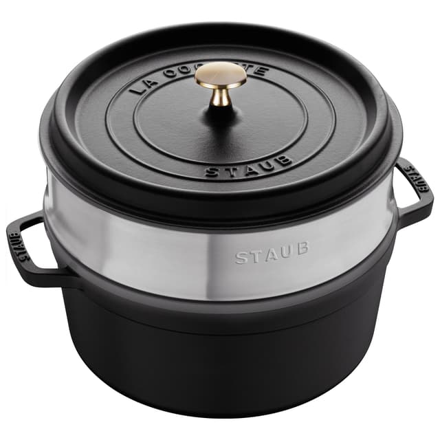 STAUB | LA COCOTTE - Kokotka s napařovací vložkou - Ø 240 mm - litina - černá