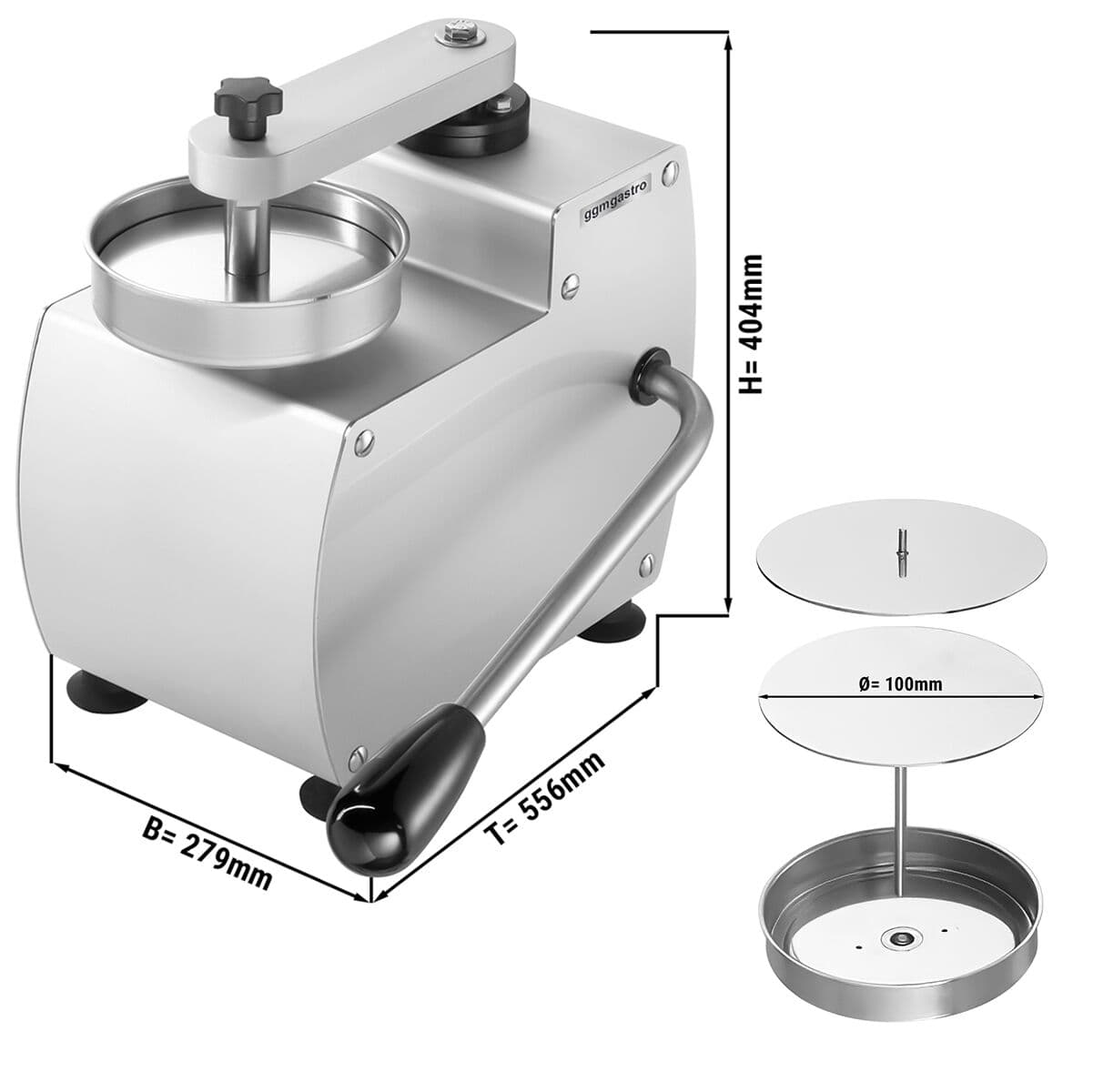 Manual hamburger machine - incl. patty mould Ø 10 cm