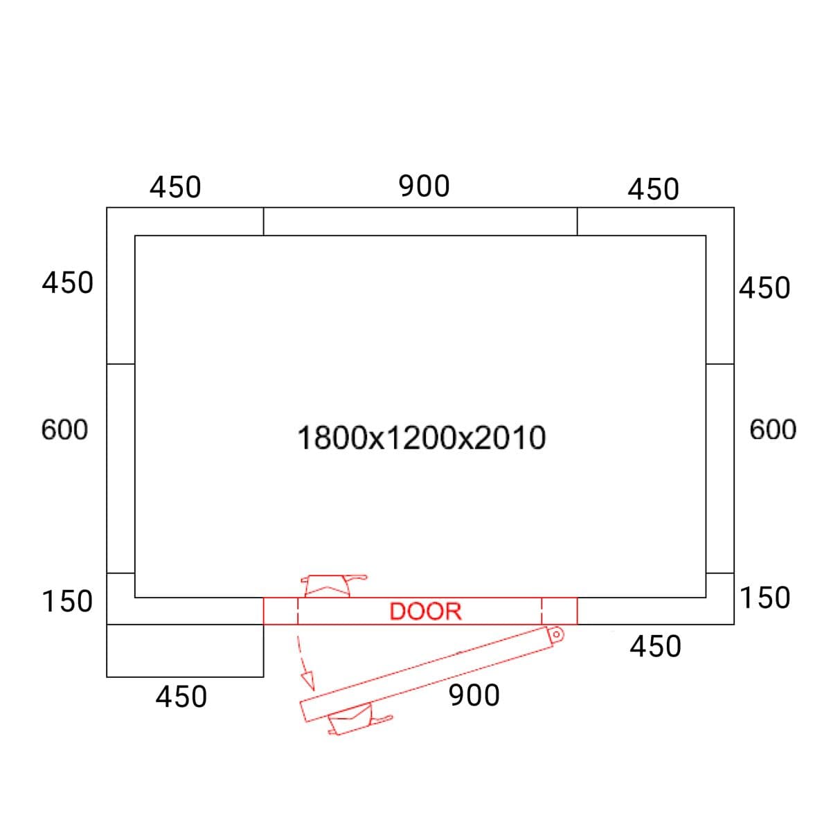 Stainless steel freezer cell - 1800x1200mm - 2.65m³ - incl. freezer unit & slats