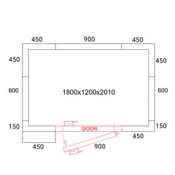 Deep-freeze cabinet - 1800x1200mm - 2.65m³ - incl. freezer unit & slats