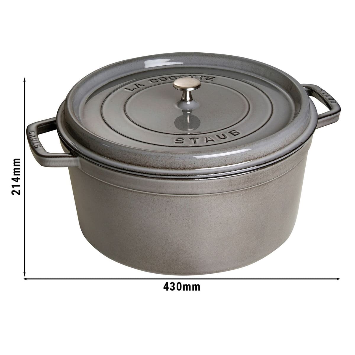 STAUB | LA COCOTTE - kokotka - Ø 340 mm - litina - grafitově šedá