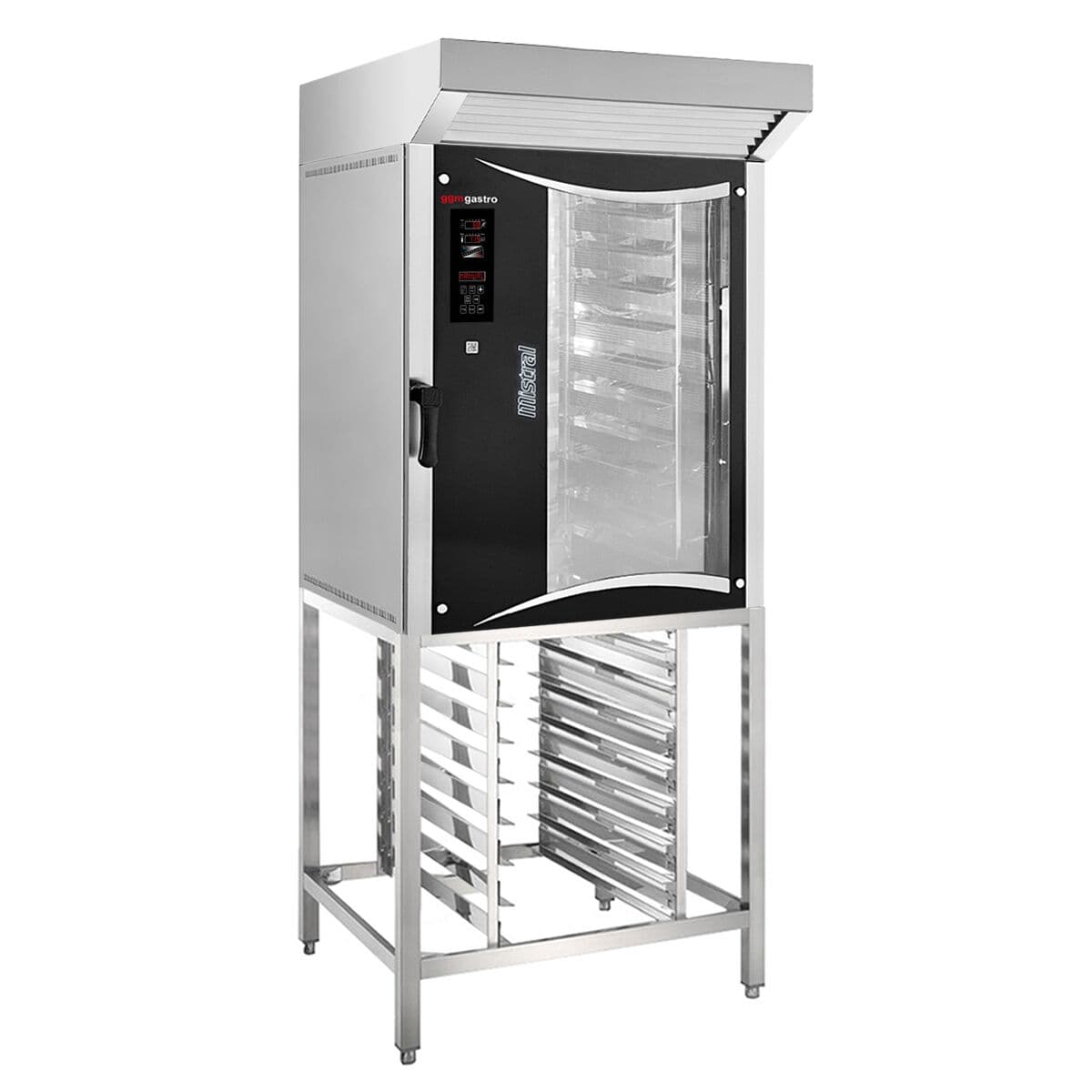 Commercial Bakery electric Convection oven - Digital - 10x EN 80x40 - incl. bonnet, base frame