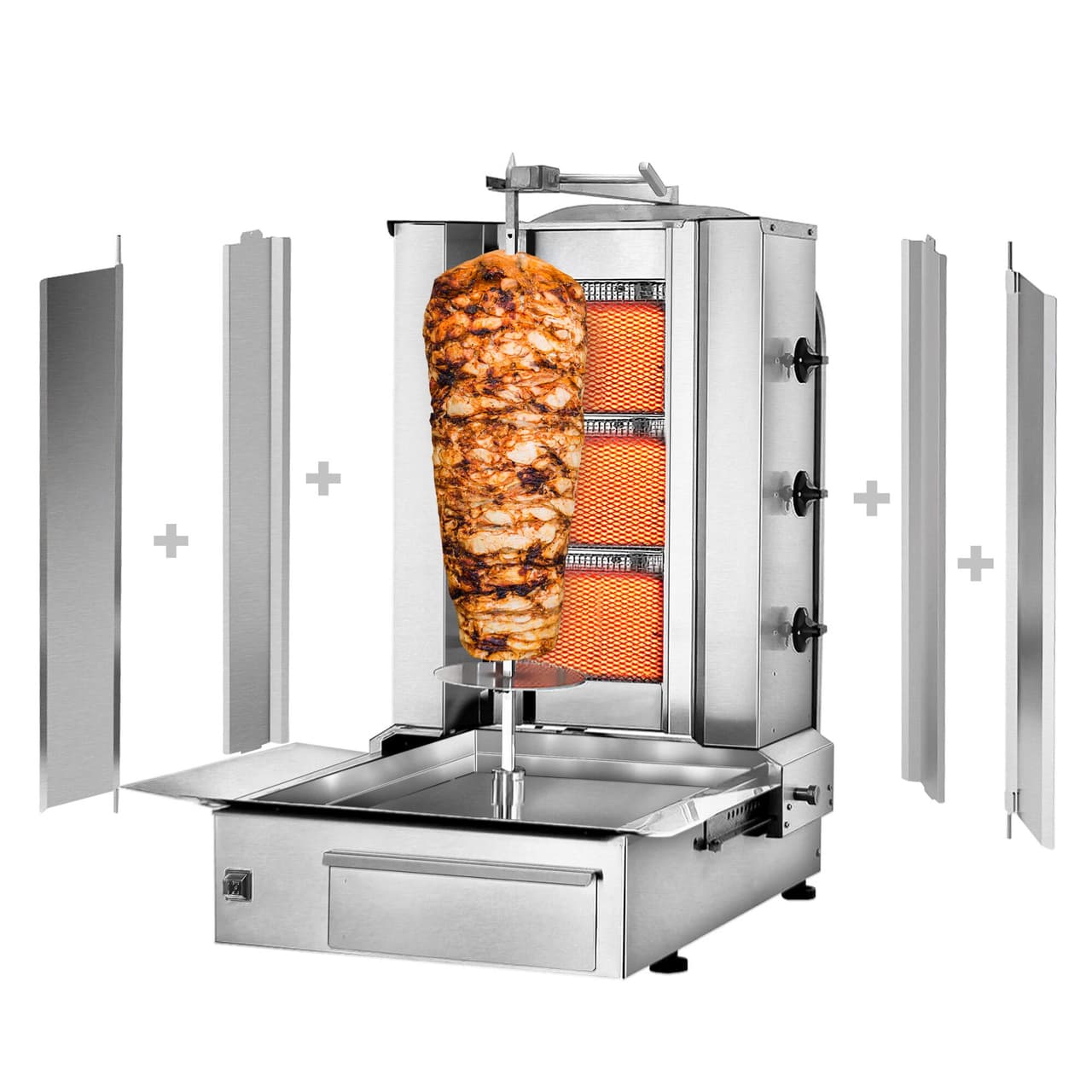 Gril na gyros/kebab - 3 hořáky - max. 40 kg