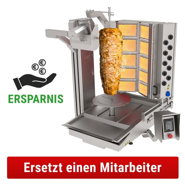 Gas kebab robot - 10 burners - max. 150 kg