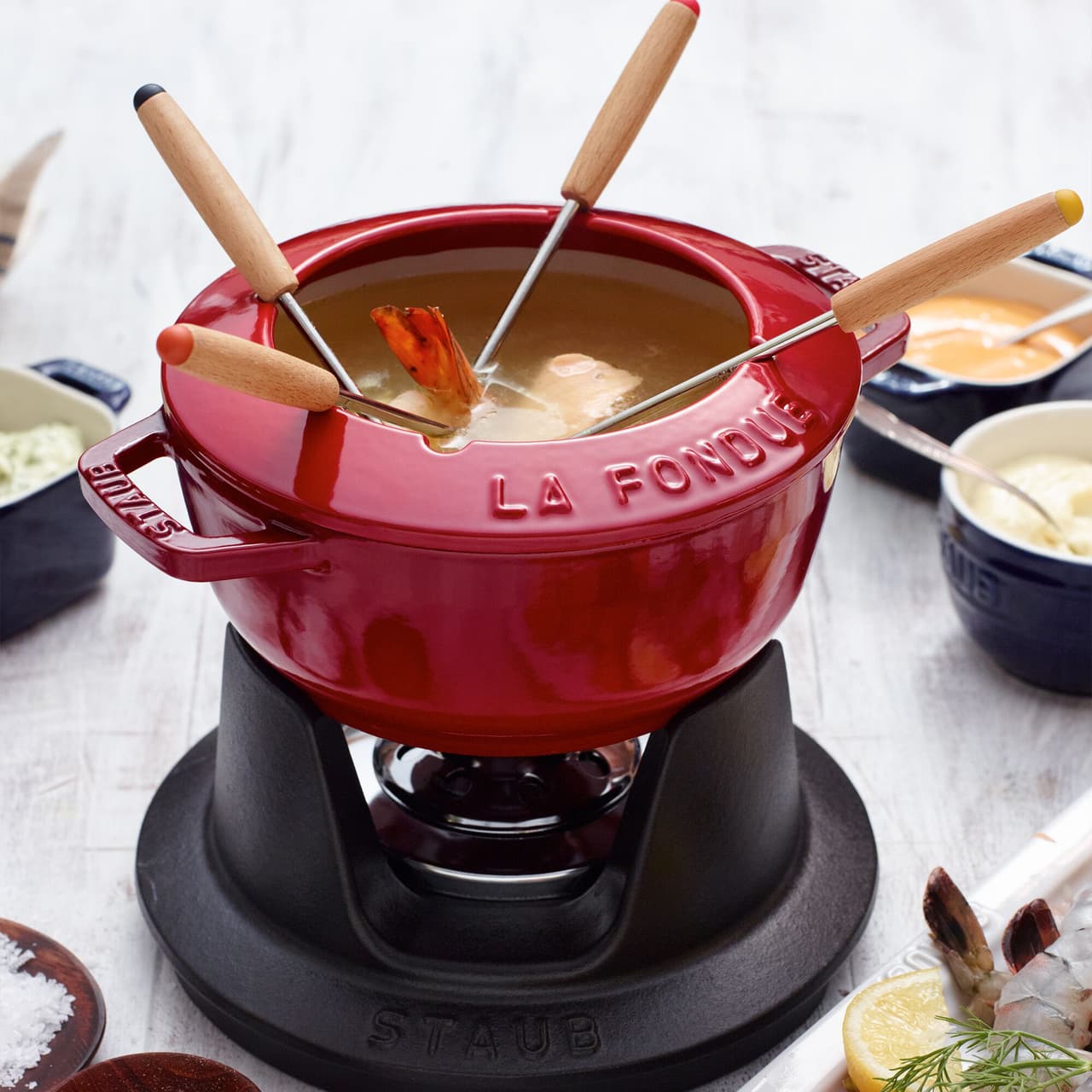 STAUB | SPECIALITIES - Fondue set - Ø 160 mm - litina - třešňově červená