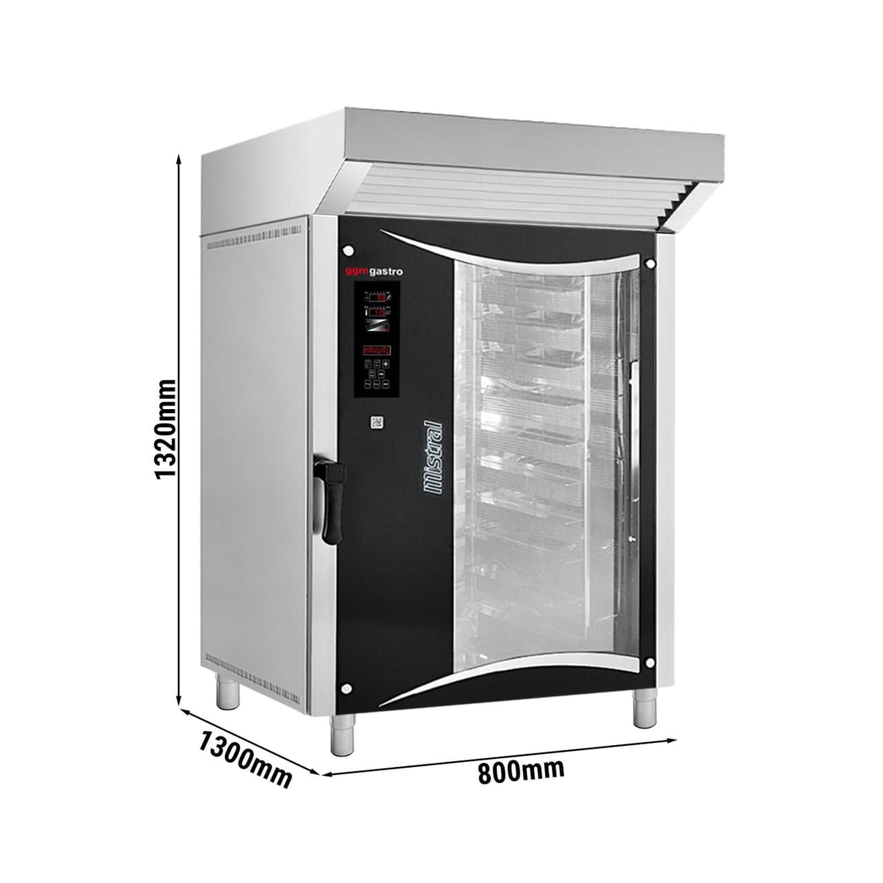 Commercial Bakery Electric Convection Oven - Digital - 10x EN 80x40 - incl. Hood, Motor, Condenser