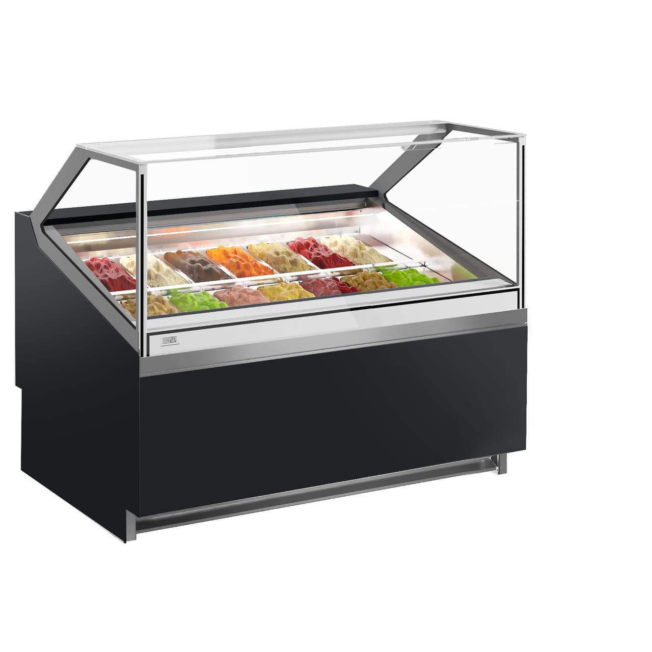 Ice cream counter IVY - 1200mm - Air circulation - for 14x 5 liter containers - Black