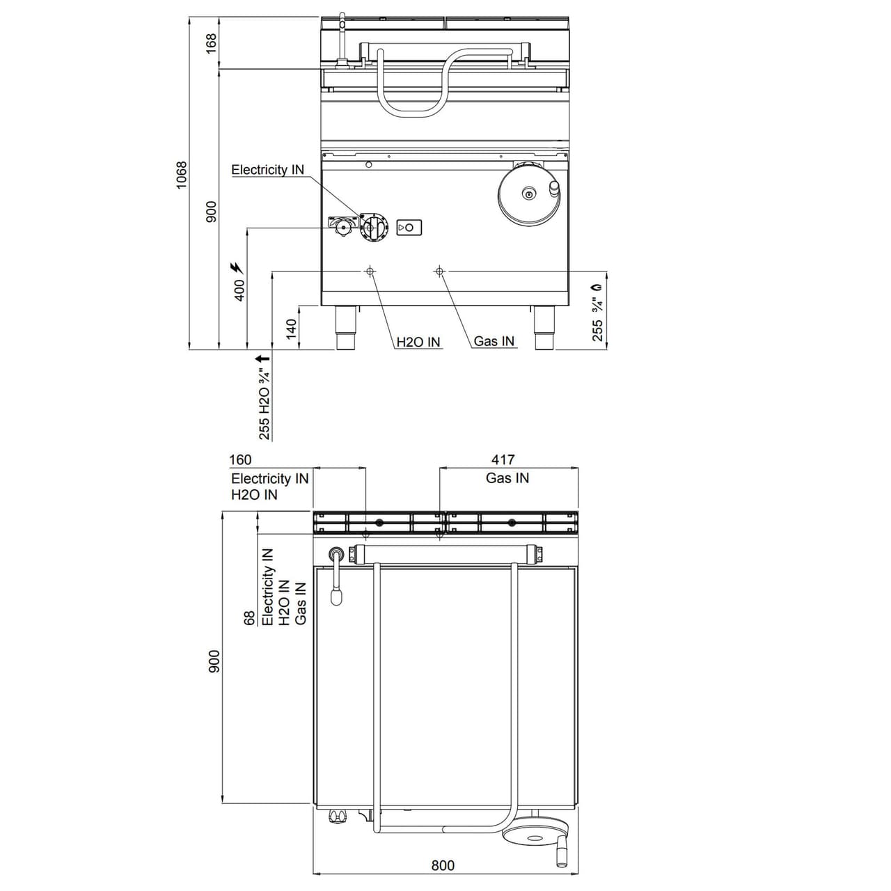 Plynová výklopná pánev 80L (20 kW)