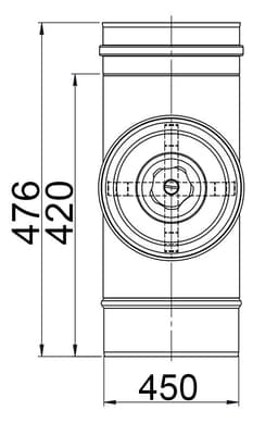 Čistící hladká trubka kulatá - z nerezové oceli - Ø 450 mm