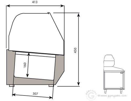 Chladicí vitrína 2,0 x 0,41 m - pro 8 x GN 1/3 nádobu