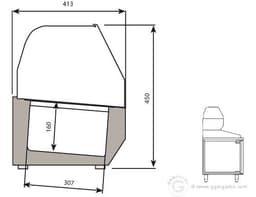 Chladicí vitrína 1,3 x 0,41 m - pro 4 x GN 1/3 nádobu