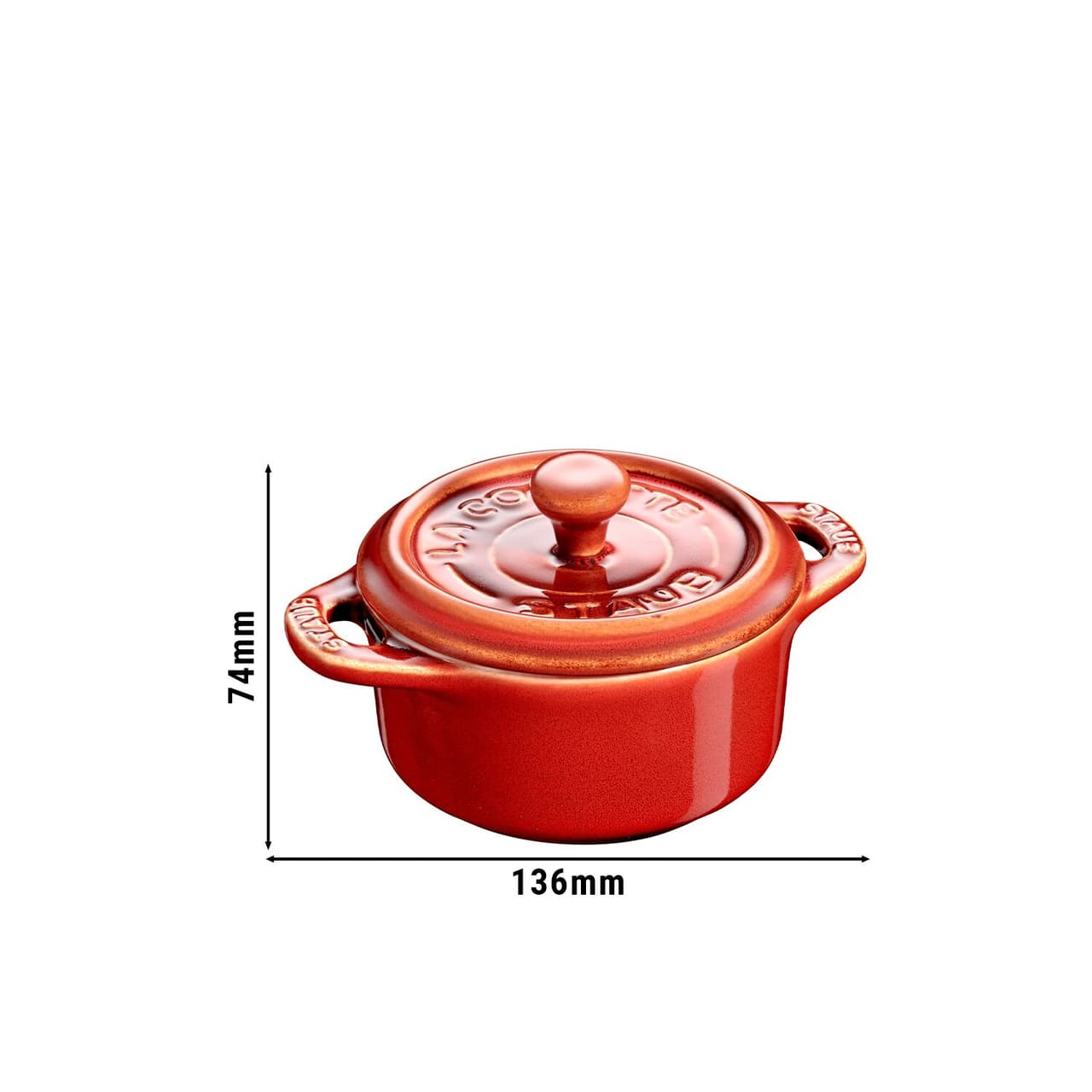 STAUB | CERAMIQUE - mini kokotka - Ø 100 mm - kulatá - keramika - antická měď