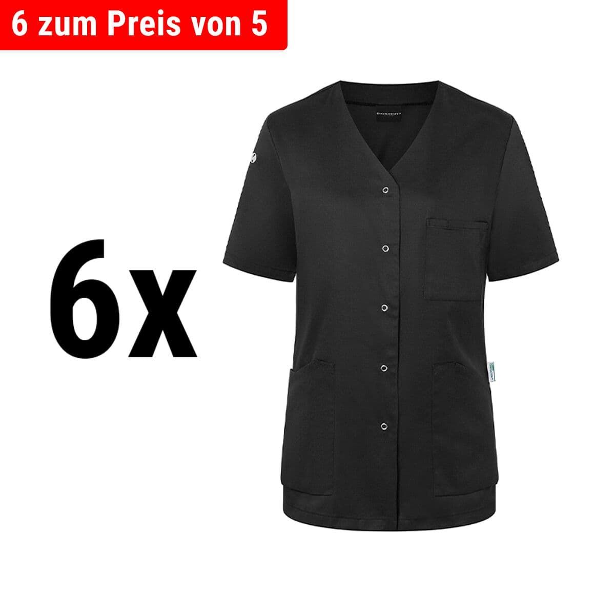 (6 pcs) Karlowsky - Short Sleeve Women's Jacket Essential - Black - Size: 44