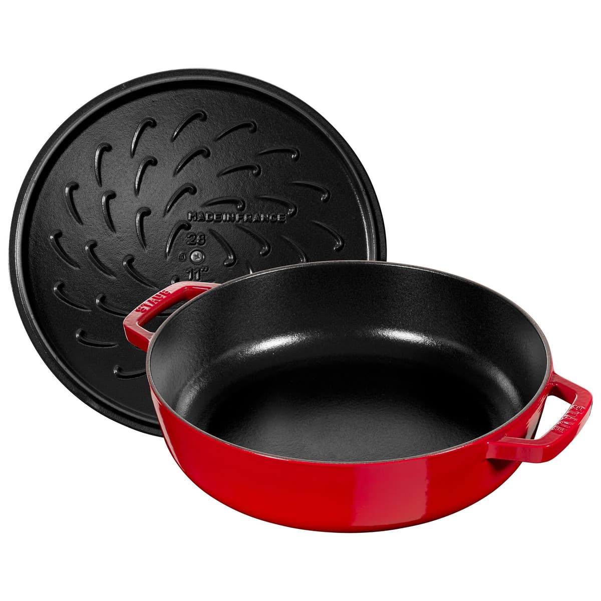 STAUB | BRAISERS - Pečicí hrnec s kapkovitou strukturou Chistera - 240 mm - litina - třešňově červený