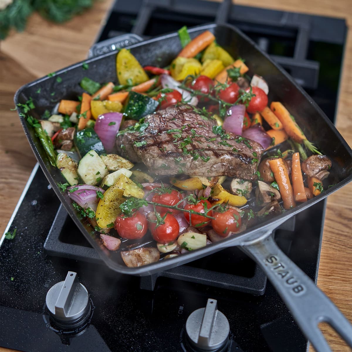 STAUB | GRILL PANS - Americký grill - 260x260mm - litina - grafitově šedý