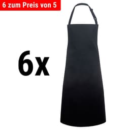 (6 pieces) Karlowsky - Water repellent bib apron - Black