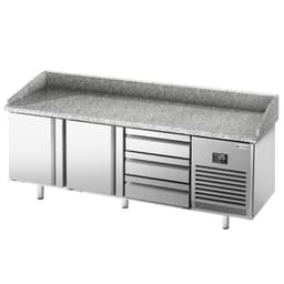 Pizza preparation table  Premium PLUS- 1980x700mm - with 2 doors & 3 drawers