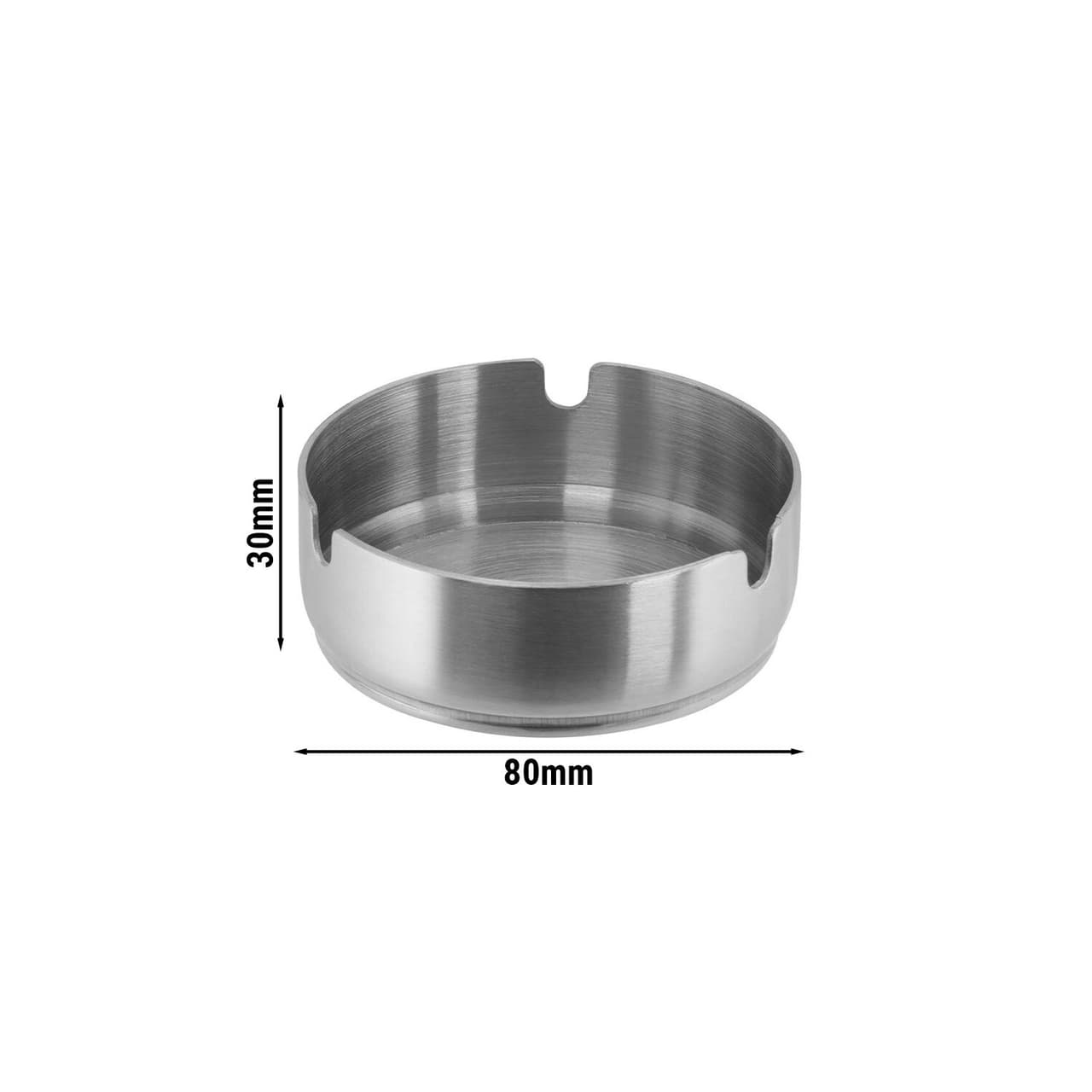 (6 Stück) Aschenbecher - Ø 80mm - Edelstahl