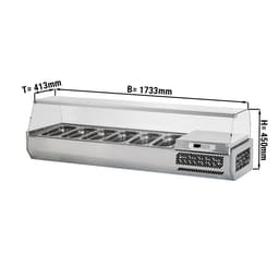 Chladicí vitrína 1,7 x 0,41 m - pro 6 x GN 1/3 nádobu