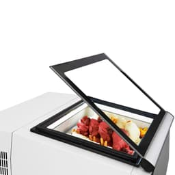 Tabletop ice cream display case - 670mm - Static - for 3x 5 litre ice cream containers - Lid opening to service side