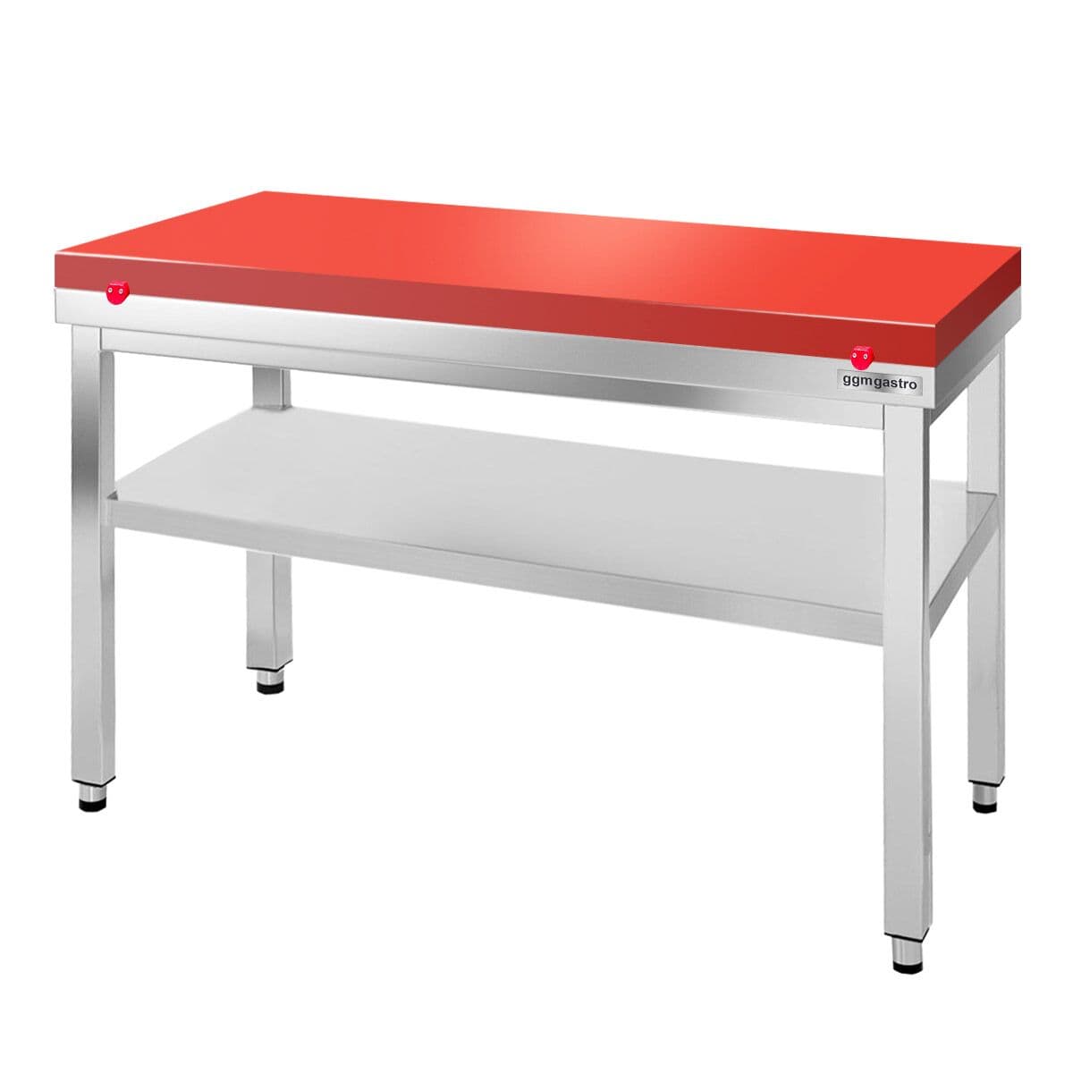 Worktable PREMIUM stainless steel - 1000x700mm - with undershelf without backsplash incl. cutting plate