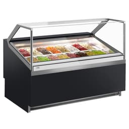 Ice cream counter IVY - 1562mm - Air circulation  - for 16x 5 liter containers - Black