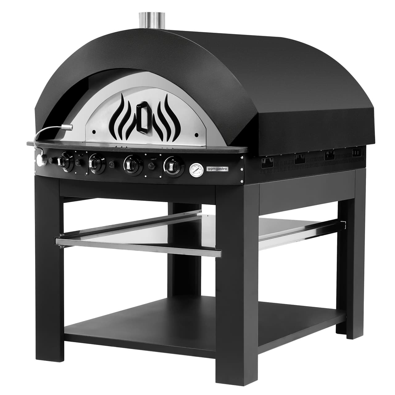 Gas pizza oven - Black - 11x 25cm - Manual - incl. stand