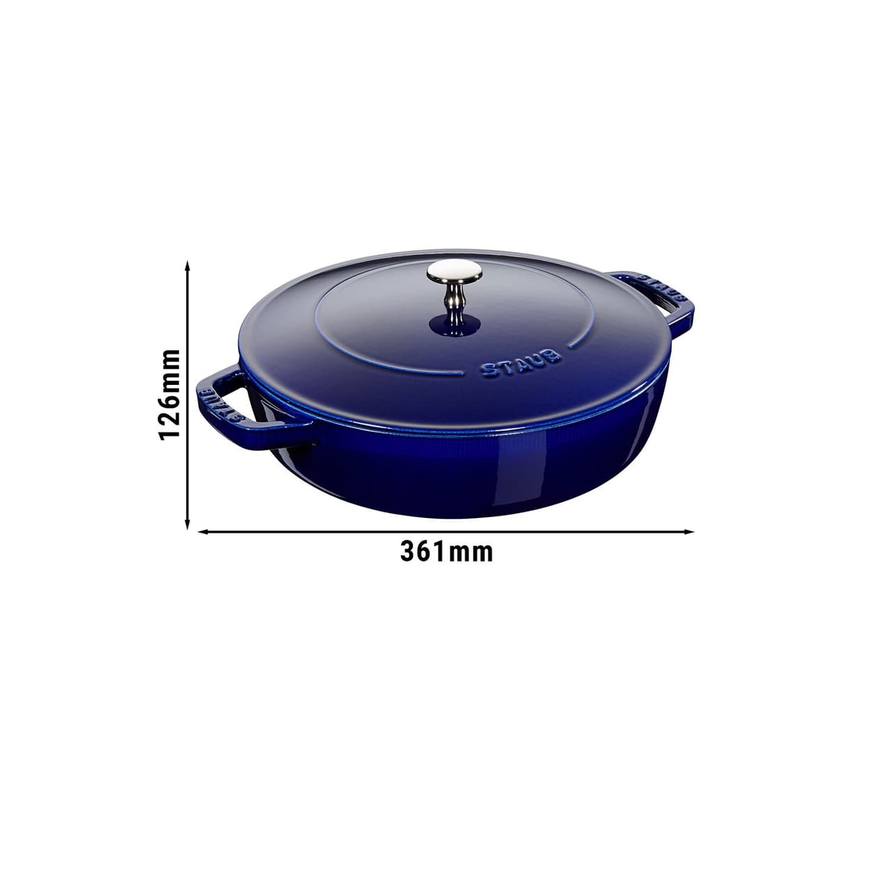 STAUB | BRAISERS - Pečicí hrnec s kapkovitou strukturou Chistera - 280 mm - litina - tmavě modrý