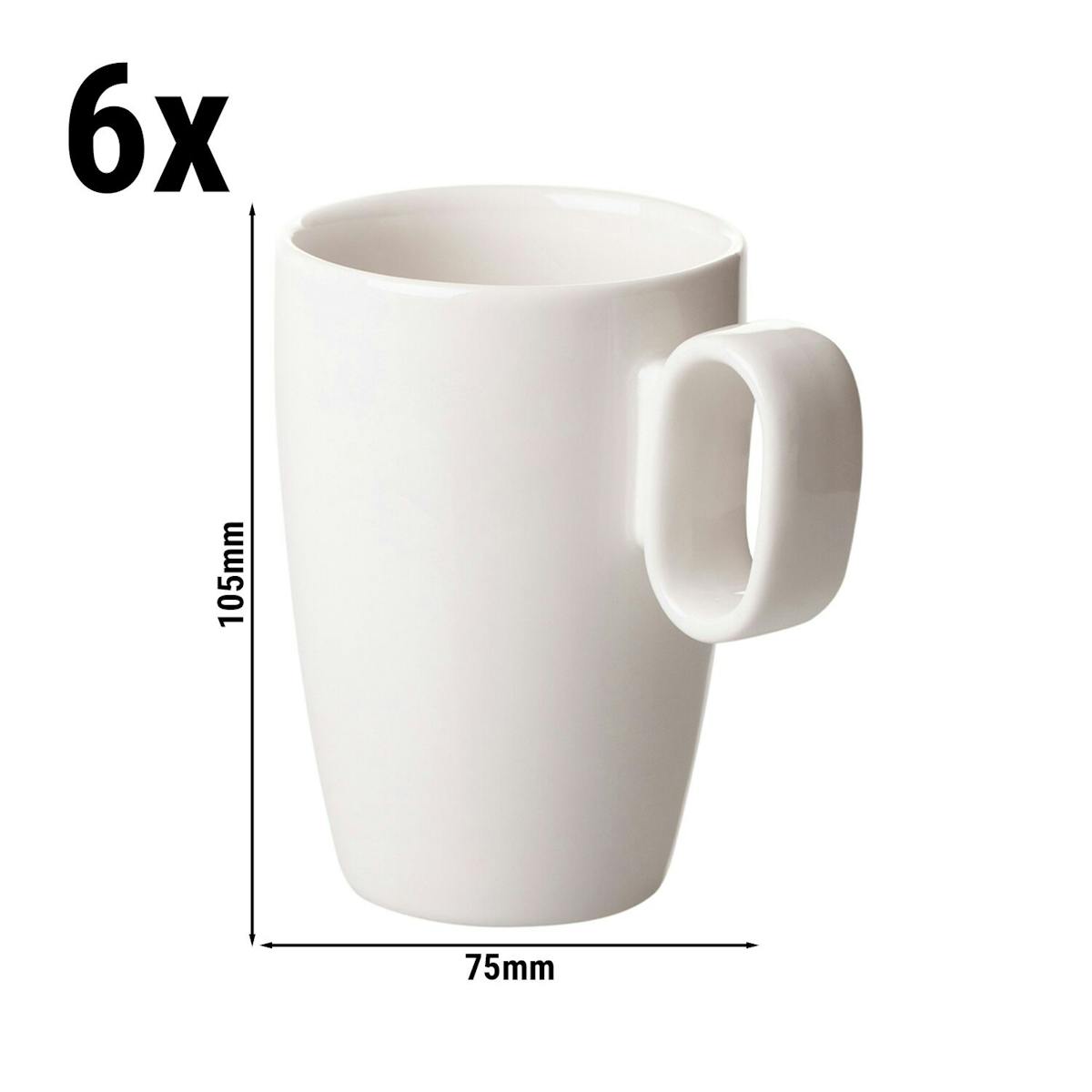 (6 Kusů) LUX - Kávový šálek Maastricht - 300ml - slonoviny