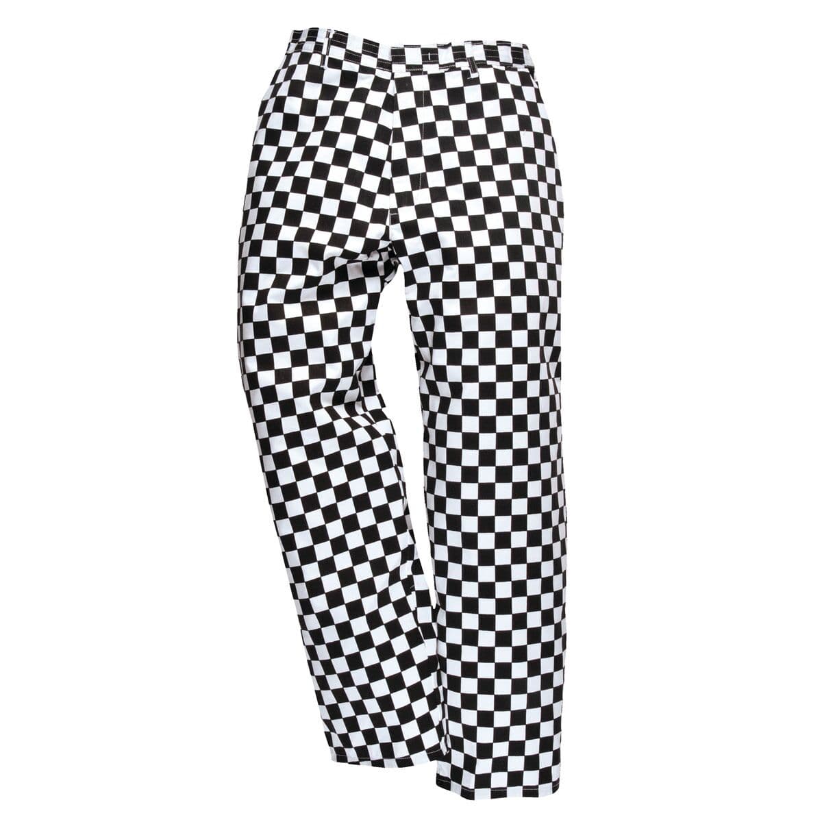 Unisex Chef's Trousers - Black / White - Size: S	